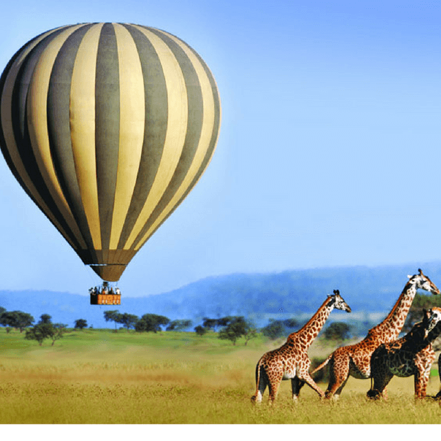 Taking flight in hot air balloon